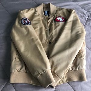 NFL 49ers Beige Bomber Jacket